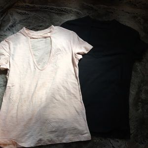 Two Tees with High and Low Neck